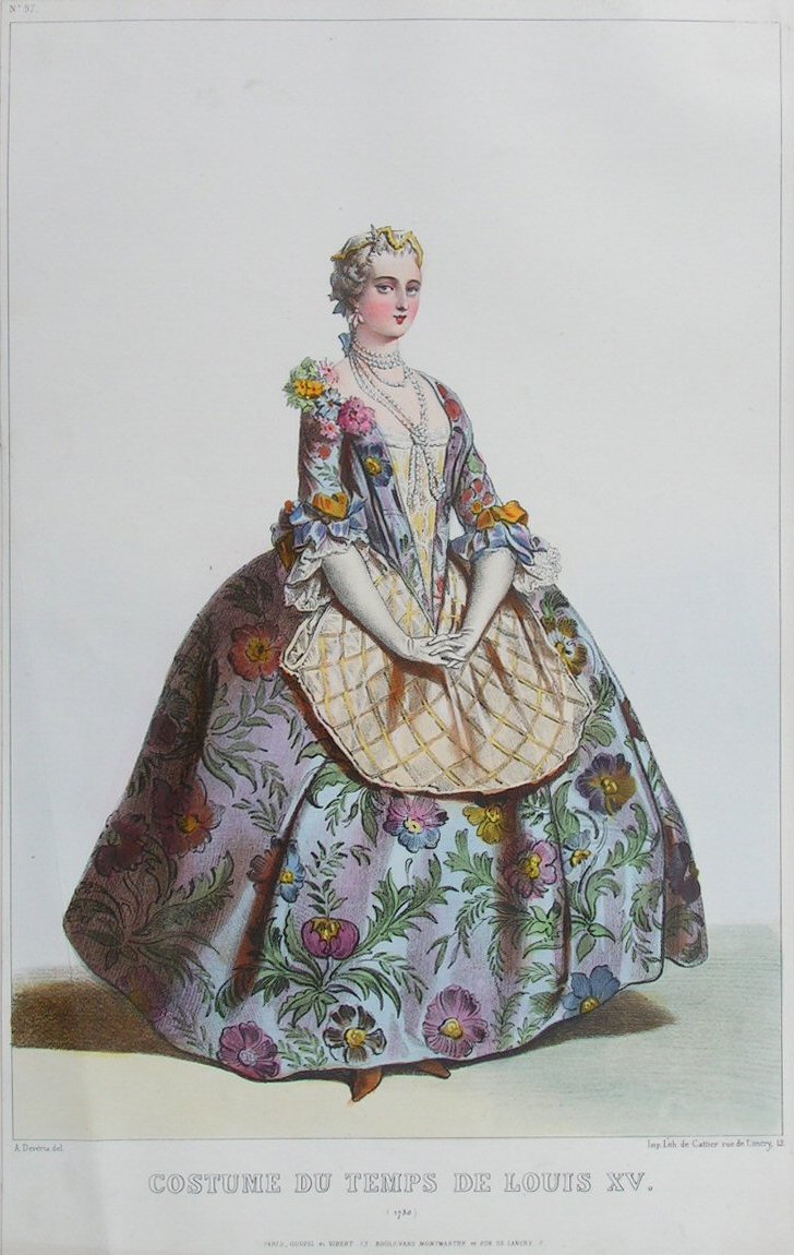 Lithograph - No. 97 Costume de Temps de Louis XV (1750) - De